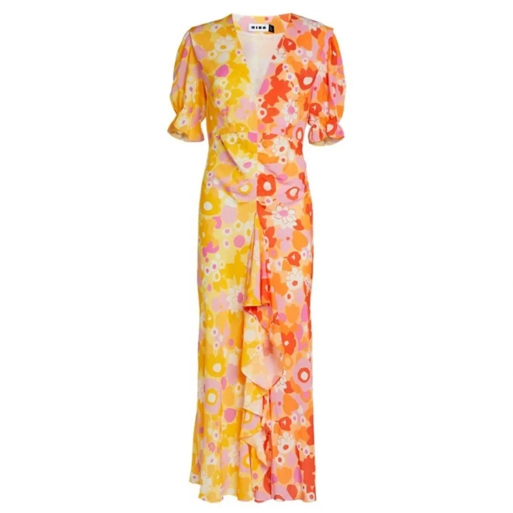 Rixo Ariel Ruffle Maxi Dress, Size XXS (2) - Picture 8 of 16